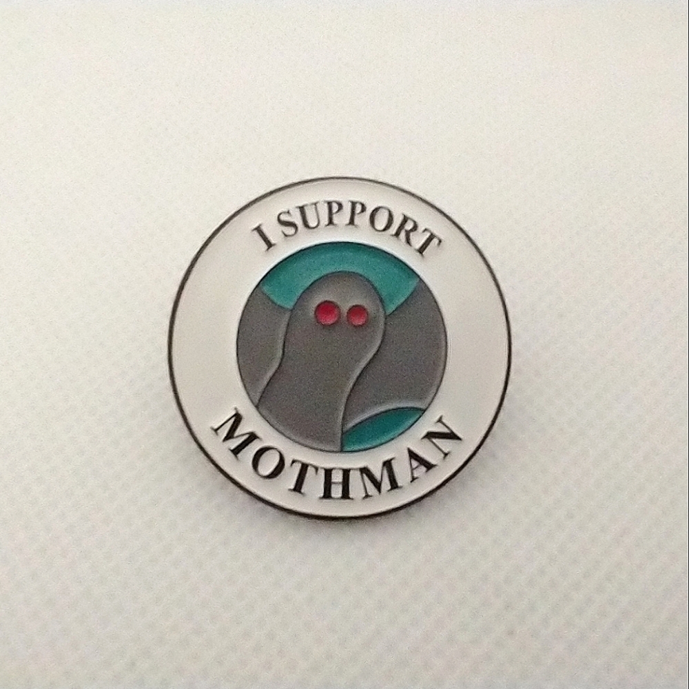 🧁 3/$30 I Support Mothman Cryptid Enamel Pin NEW
